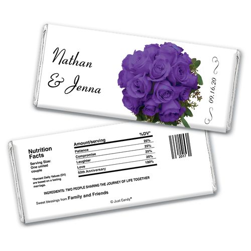 Wedding Favor Personalized Chocolate Bar Flower Bouquets