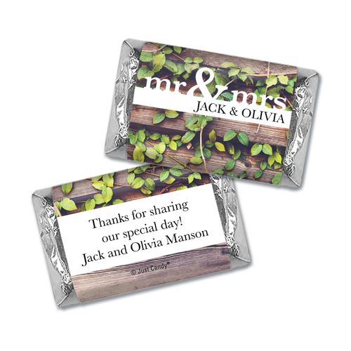 Personalized Mr. & Mrs. Rustic Wedding Hershey's Miniatures