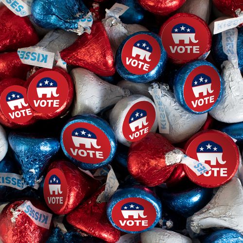 DIY Republican Election Stickers and Hershey's Kisses