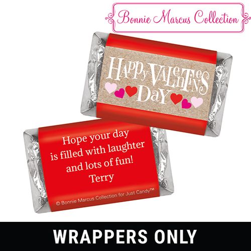 Bonnie Marcus Personalized Valentine's Day Cute Hearts Mini Wrappers