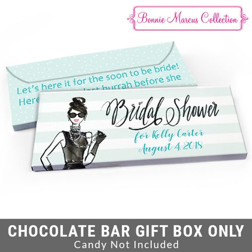 Deluxe Personalized Showered in Vogue Bridal Shower Candy Bar Favor Box
