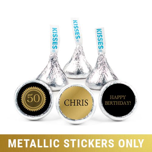Personalized 3/4" Stickers - Metallic Birthday Seal (108 Stickers)