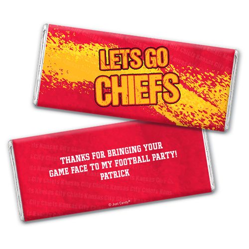 Personalized Chiefs Football Party Hershey's Chocolate Bar & Wrapper