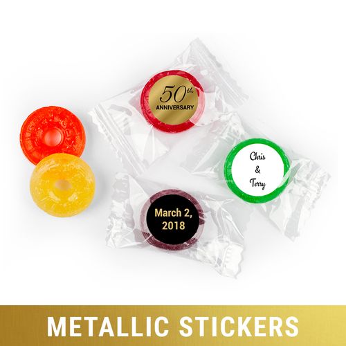 Personalized Life Savers 5 Flavor Hard Candy - Metallic Anniversary 50th