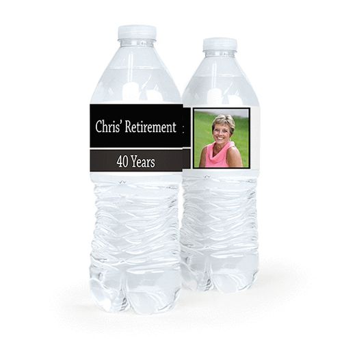 Personalized Retirement Color Block Water Bottle Sticker Labels (5 Labels)