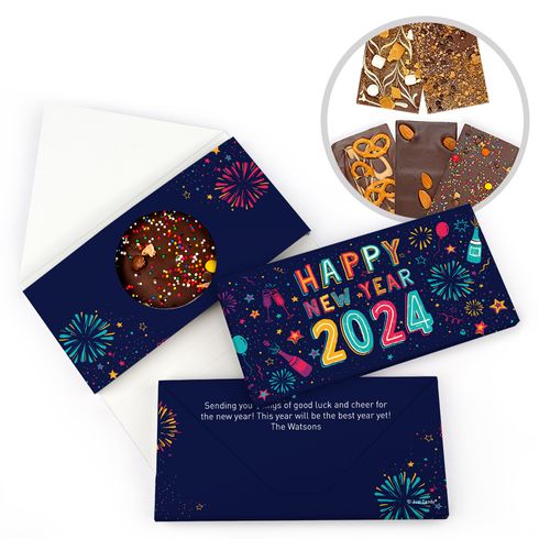 Personalized New Year's Eve Festivities Gourmet Infused Belgian Chocolate Bars (3.5oz)