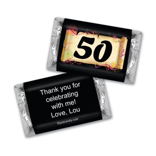 Milestones Personalized Hershey's Miniatures Wrappers 50th Birthday Chocolates