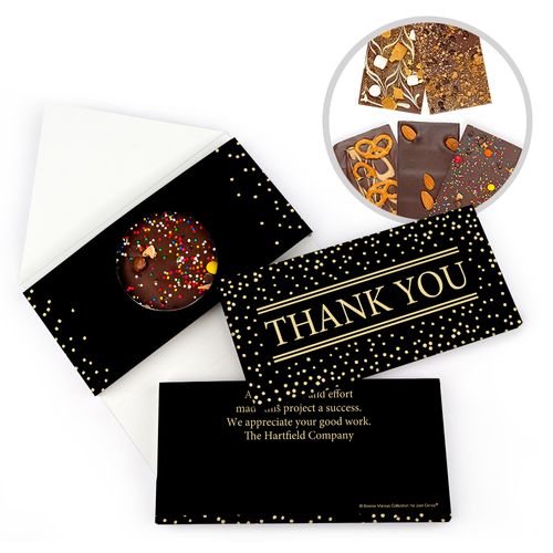 Personalized Gold Dots Thank You Gourmet Infused Belgian Chocolate Bars (3.5oz)