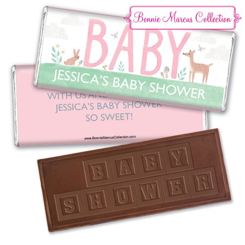 Personalized Bonnie Marcus Forest Fun Baby Shower Embossed Chocolate Bar & Wrapper