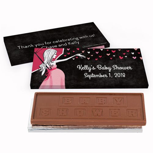 Deluxe Personalized Sprinkling Baby Shower Embossed Chocolate Bar in Gift Box