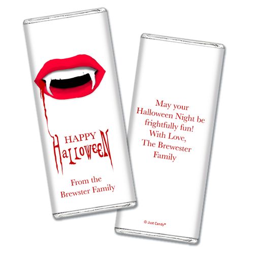 Personalized Halloween Vampire's Kiss Chocolate Bar & Wrapper