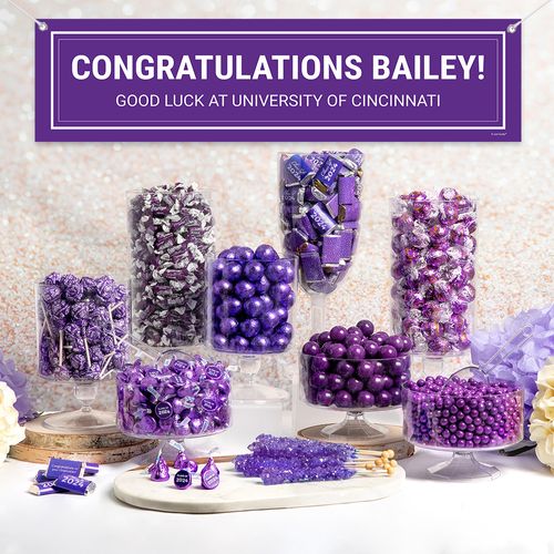 Personalized Purple Graduation School Color Deluxe Candy Buffet