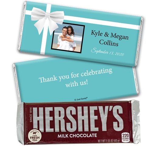 Wedding Favor Personalized Hershey's Milk Chocolate Bar Tiffany Style Gift