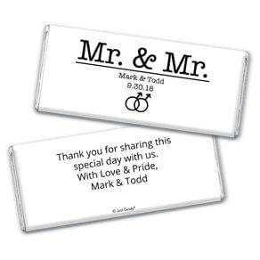 Personalized Chocolate Bar & Wrapper - Gay Wedding Mr. & Mr.