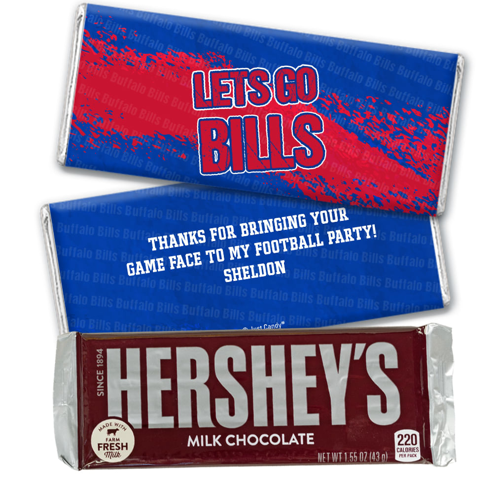 Personalized Bills Football Party Hershey's Chocolate Bar & Wrapper