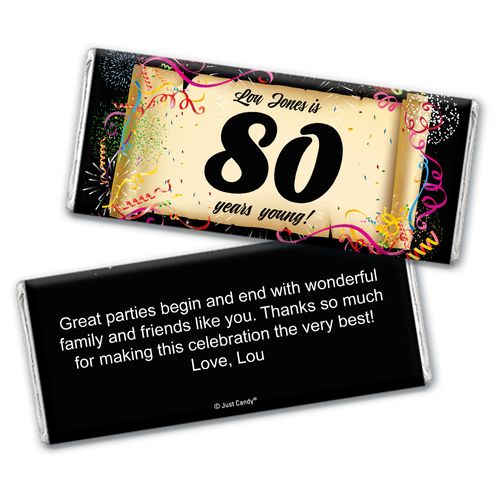 Commemorate Personalized 80th Birthday Candy Bar - Wrapper Only