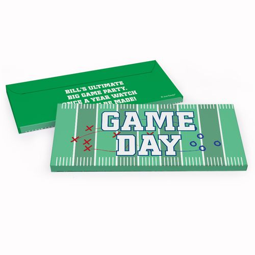 Deluxe Personalized Field Football Chocolate Bar in Gift Box