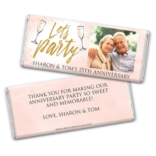 Personalized Bonnie Marcus Chocolate Bar & Wrapper - Anniversary Champagne Party