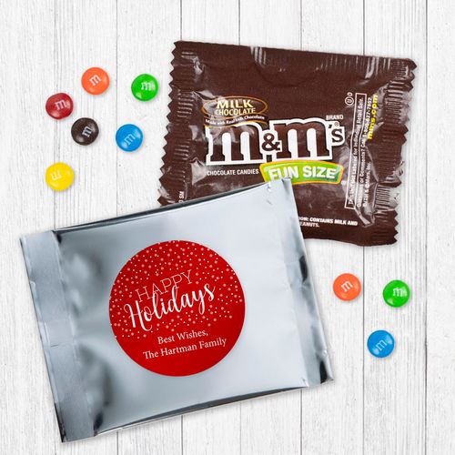 Personalized Christmas Happy Holidays - Milk Chocolate M&Ms