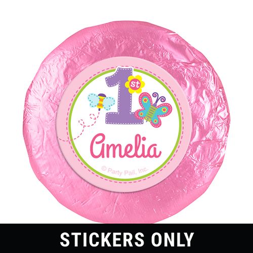 Personalized Birthday Butterfly 1.25" Stickers (48 Stickers)