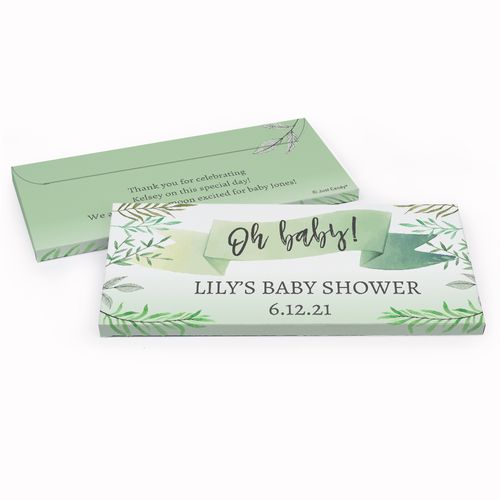 Deluxe Personalized Oh Baby Baby Shower Chocolate Bar in Gift Box