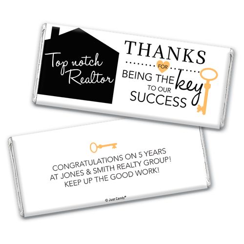 Personalized Realtor Key to Our Success Chocolate Bar