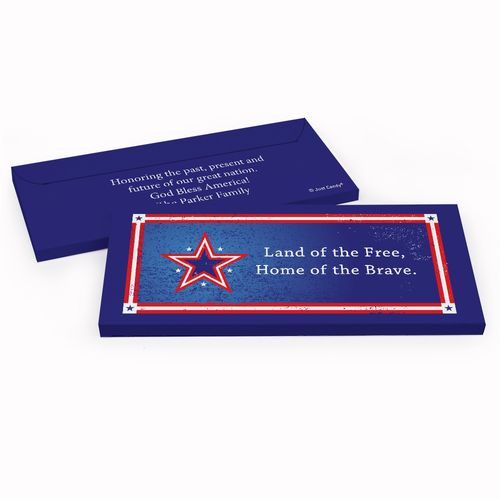 Deluxe Personalized Patriotic Star Candy Bar Favor Box