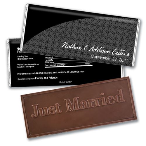 Sweet Summit Personalized Embossed Just Married Bar Assembled