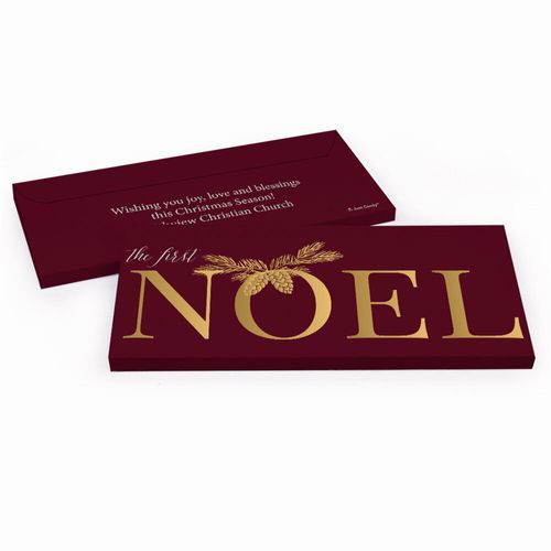 Deluxe Personalized First Noel Christmas Candy Bar Cover