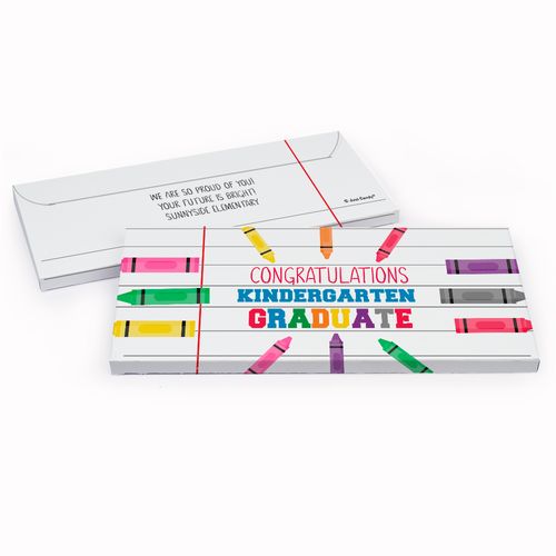 Deluxe Personalized Crayon Grad Graduation Candy Bar Favor Box