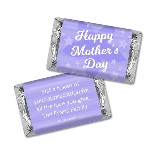 Personalized Mother's Day Purple Flowers Hershey's Miniatures Wrappers