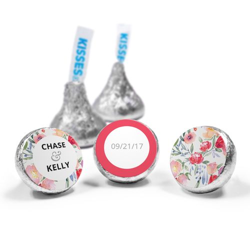 Personalized HERSHEY'S KISSES Watercolor Flowers Wedding Favors
