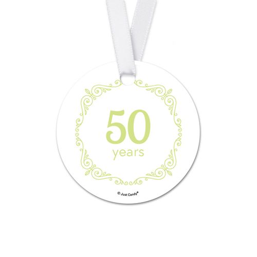 Personalized Script Love Anniversary Round Favor Gift Tags (20 Pack)