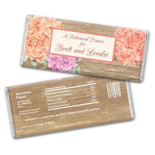 Blooming Joy Rehearsal Dinner Favor Personalized Candy Bar - Wrapper Only
