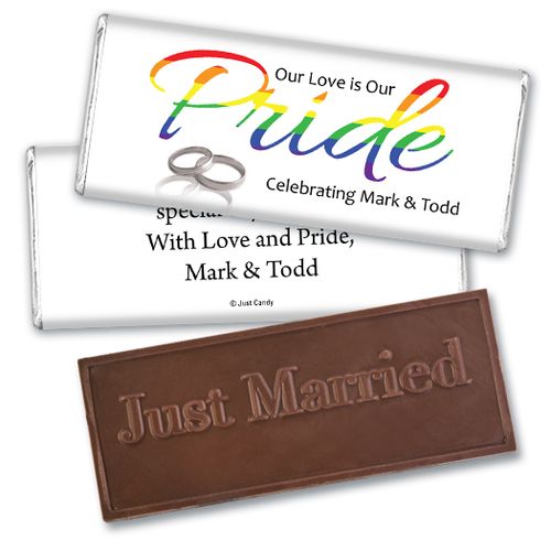Personalized LGBT Wedding Love & Pride Embossed Chocolate Bar