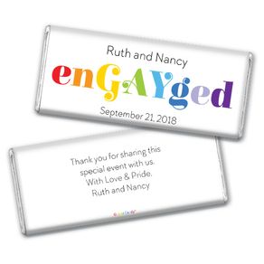 Personalized Chocolate Bar & Wrapper - LGBT Wedding We're enGAYged