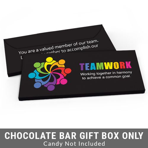 Deluxe Personalized All Hands In Teamwork Business Candy Bar Favor Box