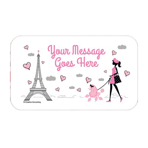 Paris Party Personalized Rectangular Stickers (18 Stickers)