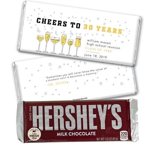 Personalized Class Reunion Cheers to All the Years Hershey's Hershey's Milk Chocolate Bar & Wrapper