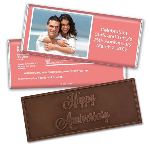 Anniversary Personalized Embossed Chocolate Bar Photo & Message