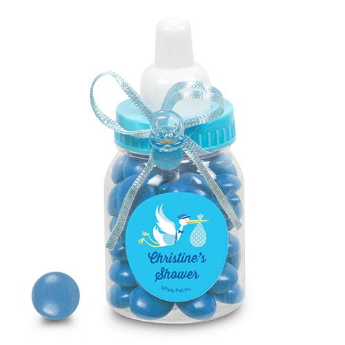 Baby Shower Personalized Blue Baby Bottle Special Delivery (24 Pack)