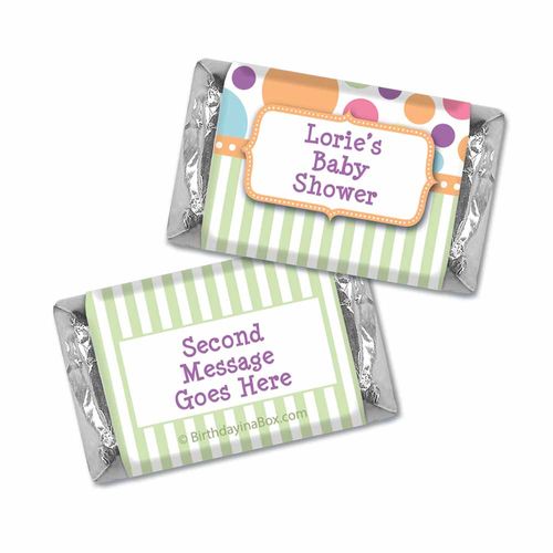Baby Shower Orange Stripe Personalized Hershey's Miniatures Wrappers