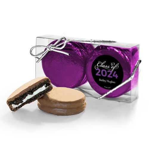 Personalized Graduation Script 2PK Chocolate Covered Oreo Cookies