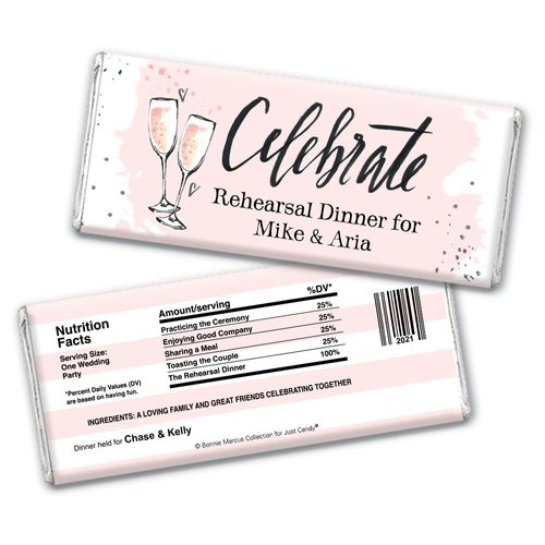 The Bubbly Custom Rehearsal Dinner Personalized Candy Bar - Wrapper Only