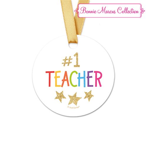 Bonnie Marcus Collection Gold Star Teacher Appreciation Round Favor Gift Tags (20 Pack)