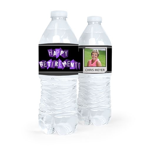Personalized Retirement Poloroid Water Bottle Sticker Labels (5 Labels)