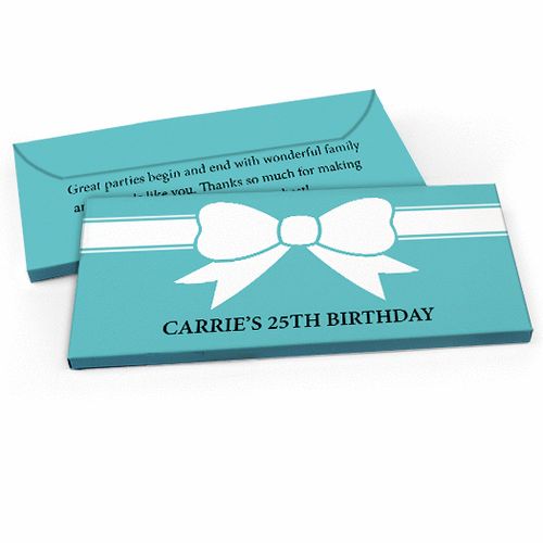Deluxe Personalized Bow Birthday Candy Bar Favor Box