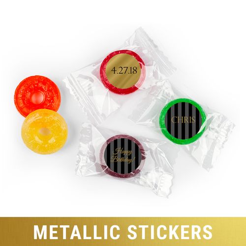 Personalized Life Savers 5 Flavor Hard Candy - Metallic Birthday Stripes