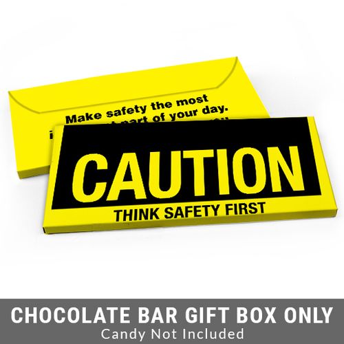 Deluxe Personalized Caution Business Candy Bar Favor Box