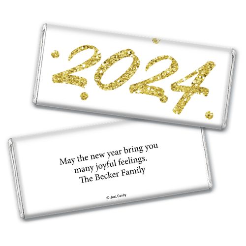 Personalized New Years Dots Chocolate Bar & Wrapper
